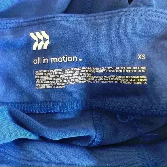 All in Motion Leggings Womens Blue Vibrant Long Mid Rise Active Running NWT - Picture 10 of 11